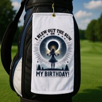 I Blew Out The Sun On My Birthday Total Solar Eclipse Retro Golf Towel