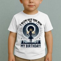 I Blew Out The Sun On My Birthday Total Solar Eclipse Retro Toddler T-Shirt