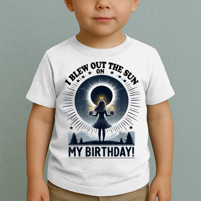 I Blew Out The Sun On My Birthday Total Solar Eclipse Retro Toddler T-Shirt