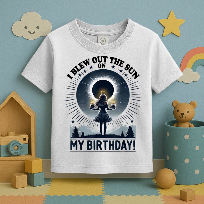 I Blew Out The Sun On My Birthday Total Solar Eclipse Retro Toddler T-Shirt