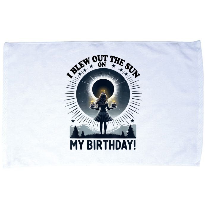 I Blew Out The Sun On My Birthday Total Solar Eclipse Retro Microfiber Hand Towel