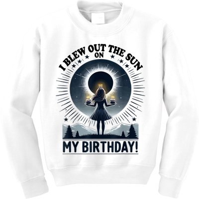 I Blew Out The Sun On My Birthday Total Solar Eclipse Retro Kids Sweatshirt