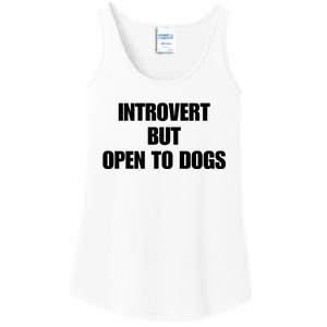 Introvert But Open To Dogs Ladies Essential Tank