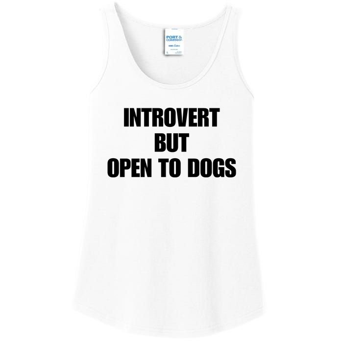 Introvert But Open To Dogs Ladies Essential Tank