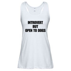 Introvert But Open To Dogs Ladies Essential Flowy Tank