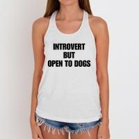 Introvert But Open To Dogs Women's Knotted Racerback Tank