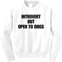 Introvert But Open To Dogs Kids Sweatshirt