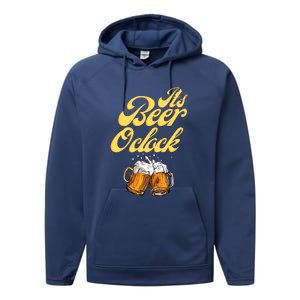 It's Beer O'clock Funny Beer Performance Fleece Hoodie