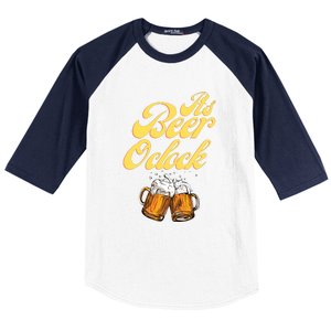 It's Beer O'clock Funny Beer Baseball Sleeve Shirt