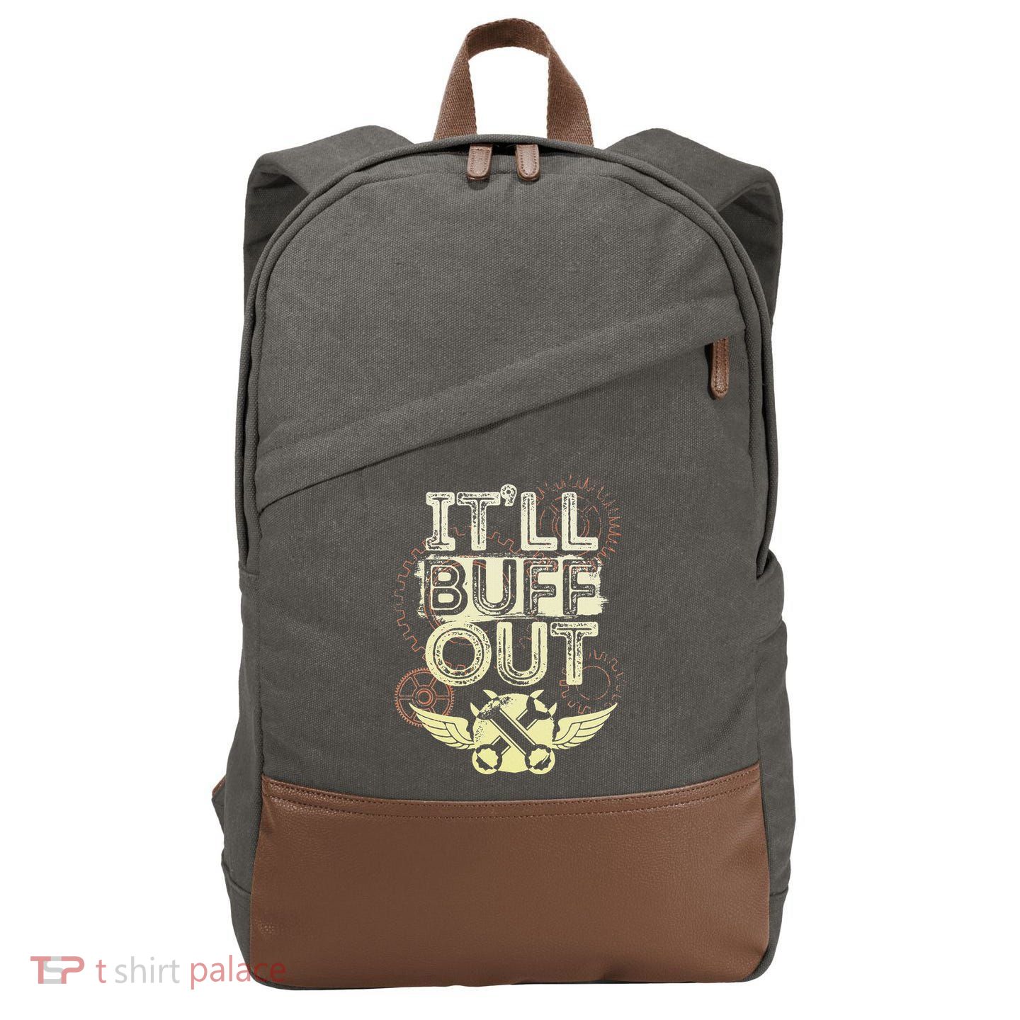 Itll Buff Out Cotton Canvas Backpack