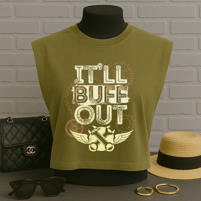 Itll Buff Out Garment-Dyed Women's Muscle Tee