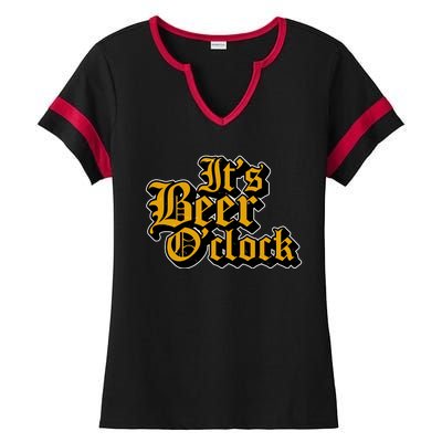 Its Beer O Clock Ladies Halftime Notch Neck Tee