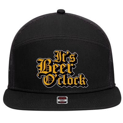 Its Beer O Clock 7 Panel Mesh Trucker Snapback Hat