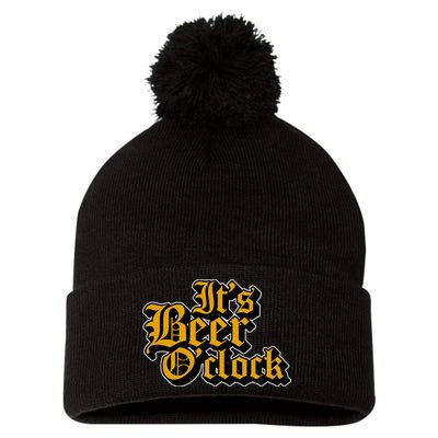 Its Beer O Clock Pom Pom 12in Knit Beanie
