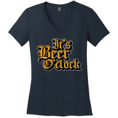 Its Beer O Clock Women's V-Neck T-Shirt