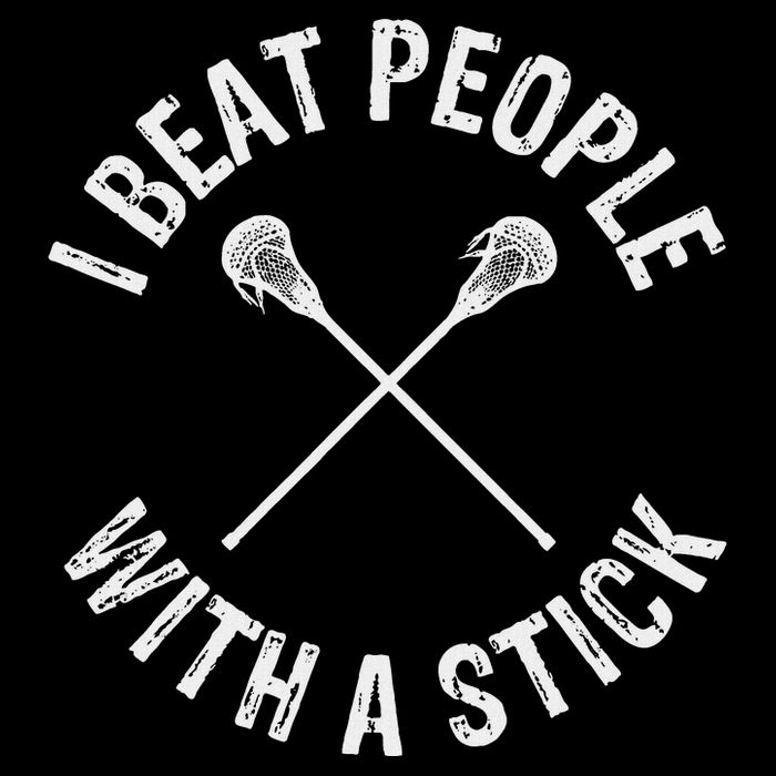 I Beat People With A Stick Funny Lacrosse 16 in Basic Backpack
