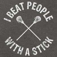 I Beat People With A Stick Funny Lacrosse Cotton Canvas Backpack