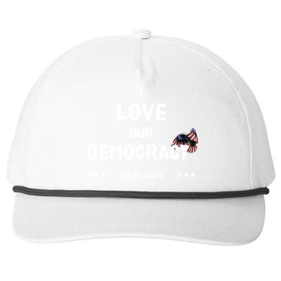 Inauguration Biden President I Love Our Democracy Usa Flag Great Gift Snapback Five-Panel Rope Hat