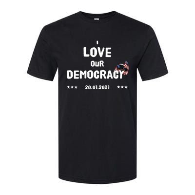 Inauguration Biden President I Love Our Democracy Usa Flag Great Gift Softstyle® CVC T-Shirt