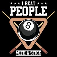 I Beat People With A Stick Eight Ball Billiards Pool Player Cool Gift Drawstring Bag