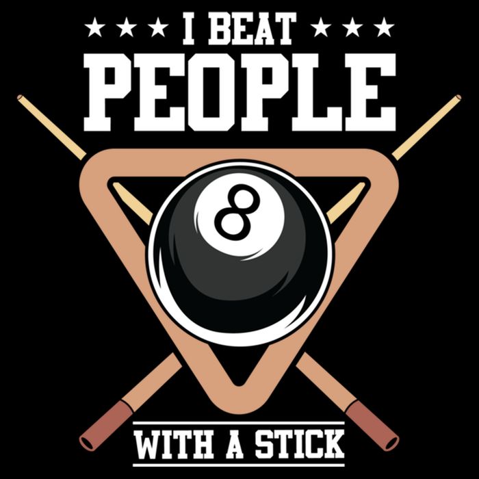 I Beat People With A Stick Eight Ball Billiards Pool Player Cool Gift Drawstring Bag