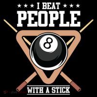 I Beat People With A Stick Eight Ball Billiards Pool Player Cool Gift Cooling Performance Long Sleeve Crew