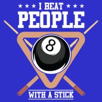I Beat People With A Stick Eight Ball Billiards Pool Player Cool Gift Button