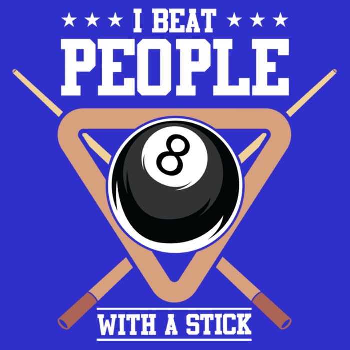 I Beat People With A Stick Eight Ball Billiards Pool Player Cool Gift Button