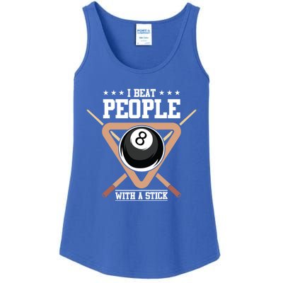 I Beat People With A Stick Eight Ball Billiards Pool Player Cool Gift Ladies Essential Tank