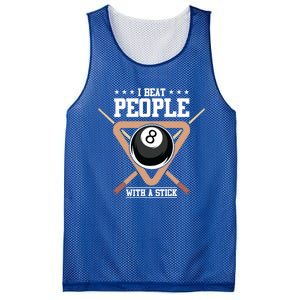 I Beat People With A Stick Eight Ball Billiards Pool Player Cool Gift Mesh Reversible Basketball Jersey Tank