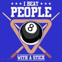I Beat People With A Stick Eight Ball Billiards Pool Player Cool Gift Pom Pom 12in Knit Beanie