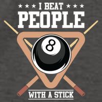 I Beat People With A Stick Eight Ball Billiards Pool Player Cool Gift Vector Backpack