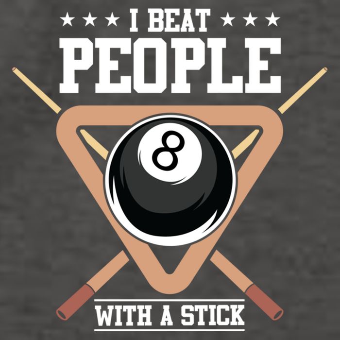 I Beat People With A Stick Eight Ball Billiards Pool Player Cool Gift Vector Backpack