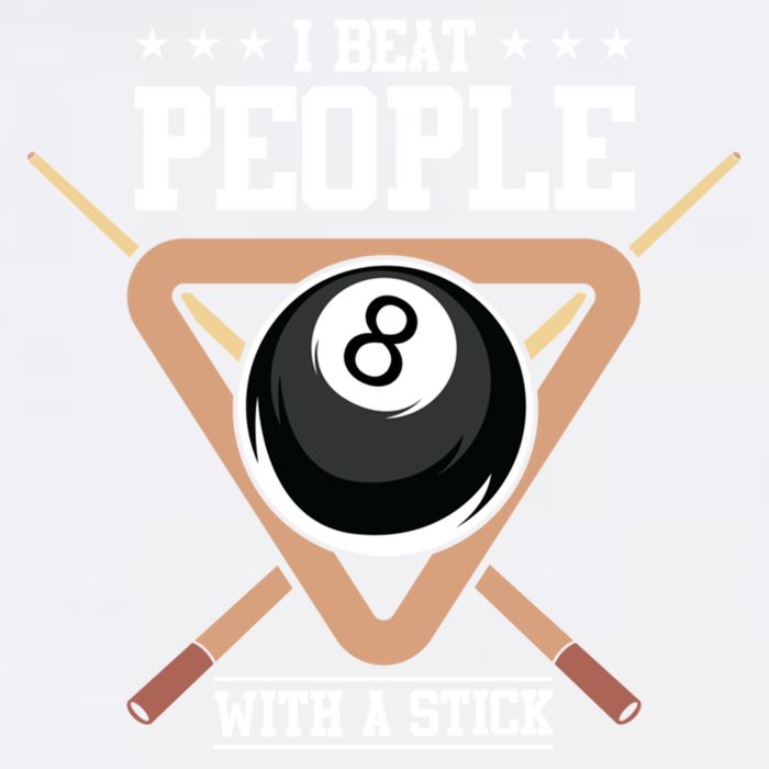 I Beat People With A Stick Eight Ball Billiards Pool Player Cool Gift Garment-Dyed Sweatshirt