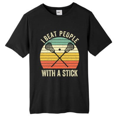 I Beat People With A Stick Funny Lacrosse Player Tall Fusion ChromaSoft Performance T-Shirt