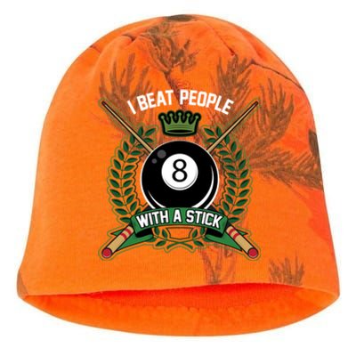 I Beat People With A Stick Pool Player Cue Billiards Gift Kati - Camo Knit Beanie