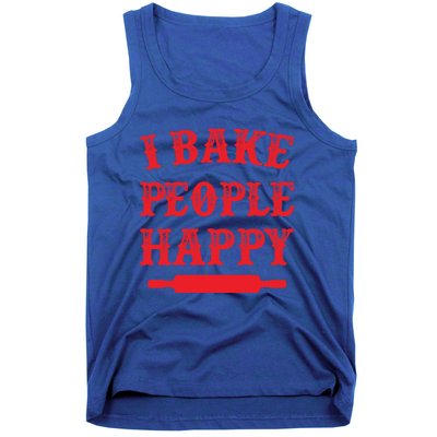 I Bake People Happy Funny Baker Cake Decorator Puns Cute Gift Tank Top