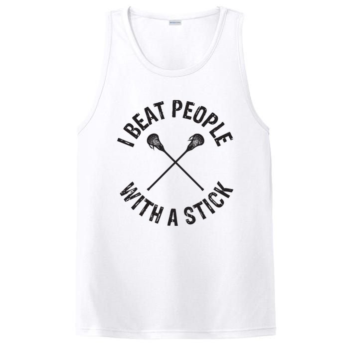 I Beat People With A Stick Funny Lacrosse Player PosiCharge Competitor Tank