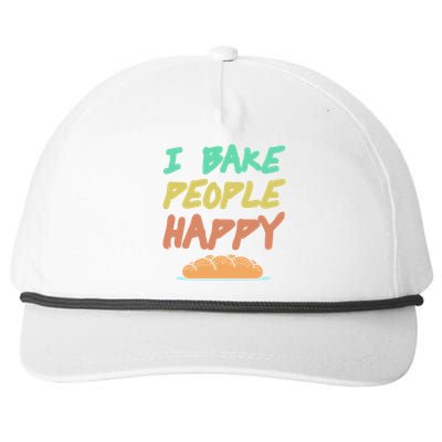 I Bake People Happy Retro Awesome Baking Design Present Gift Snapback Five-Panel Rope Hat