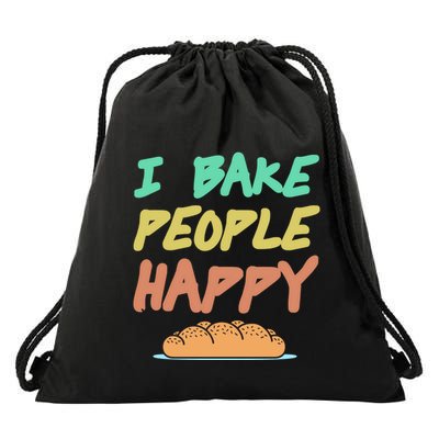 I Bake People Happy Retro Awesome Baking Design Present Gift Drawstring Bag