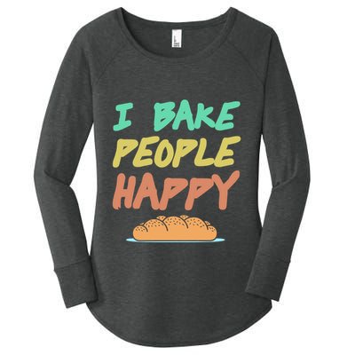 I Bake People Happy Retro Awesome Baking Design Present Gift Women's Perfect Tri Tunic Long Sleeve Shirt