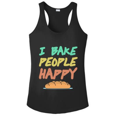 I Bake People Happy Retro Awesome Baking Design Present Gift Ladies PosiCharge Competitor Racerback Tank