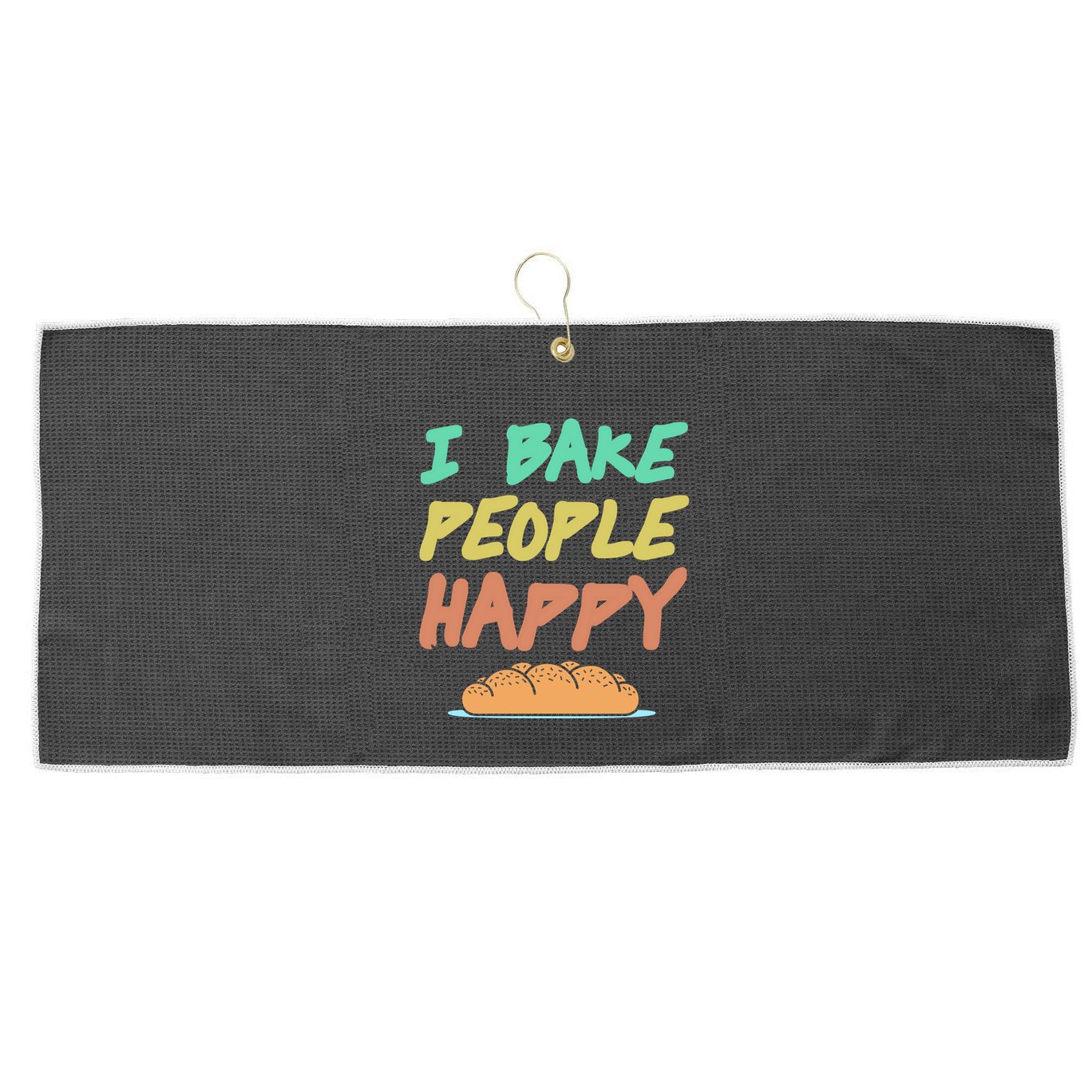 I Bake People Happy Retro Awesome Baking Design Present Gift Large Microfiber Waffle Golf Towel