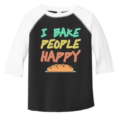 I Bake People Happy Retro Awesome Baking Design Present Gift Toddler Fine Jersey T-Shirt