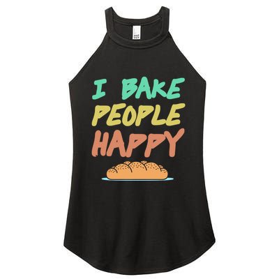 I Bake People Happy Retro Awesome Baking Design Present Gift Women's Perfect Tri Rocker Tank