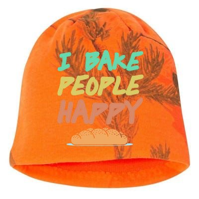 I Bake People Happy Retro Awesome Baking Design Present Gift Kati - Camo Knit Beanie