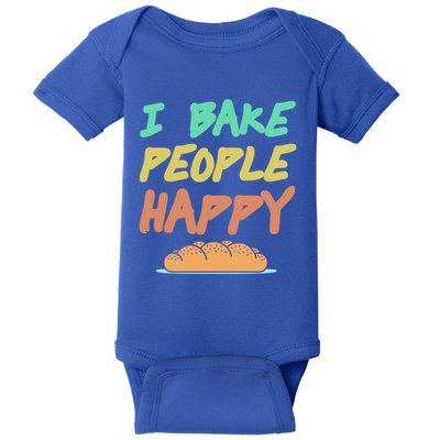 I Bake People Happy Retro Awesome Baking Design Present Gift Baby Bodysuit