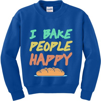 I Bake People Happy Retro Awesome Baking Design Present Gift Kids Sweatshirt