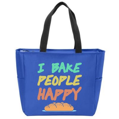 I Bake People Happy Retro Awesome Baking Design Present Gift Zip Tote Bag