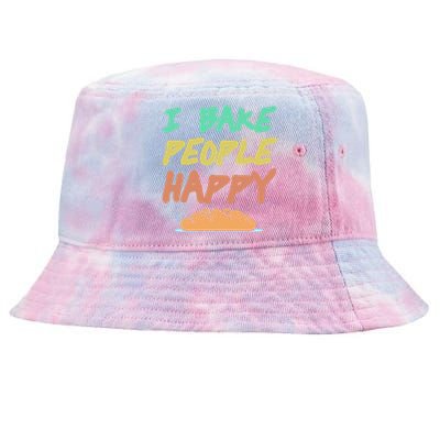 I Bake People Happy Retro Awesome Baking Design Present Gift Tie-Dyed Bucket Hat